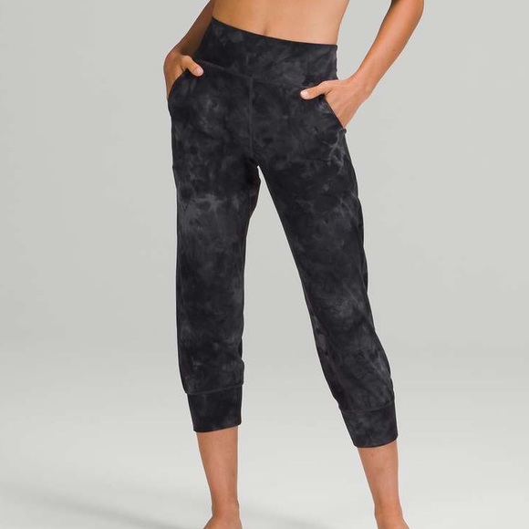 •LULULEMON• Align Jogger Crop 23” Diamond Die Pitch Graphic Grey Size 14 - Picture 10 of 10